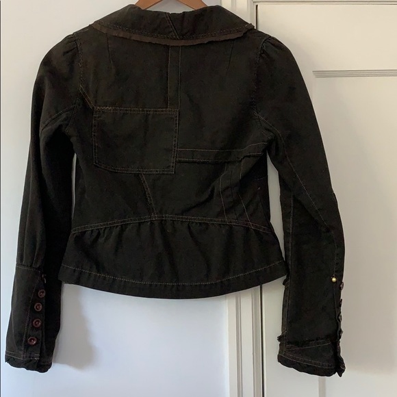 TWA Anthropologie thick gray cotton jacket 4 - Picture 5 of 9